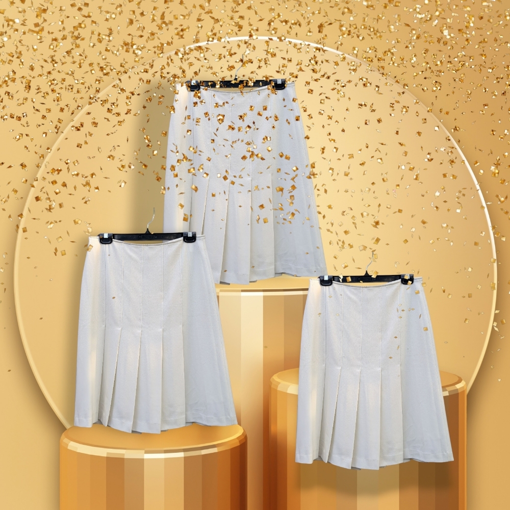 Elegant Cream Midi Skirt Size 6